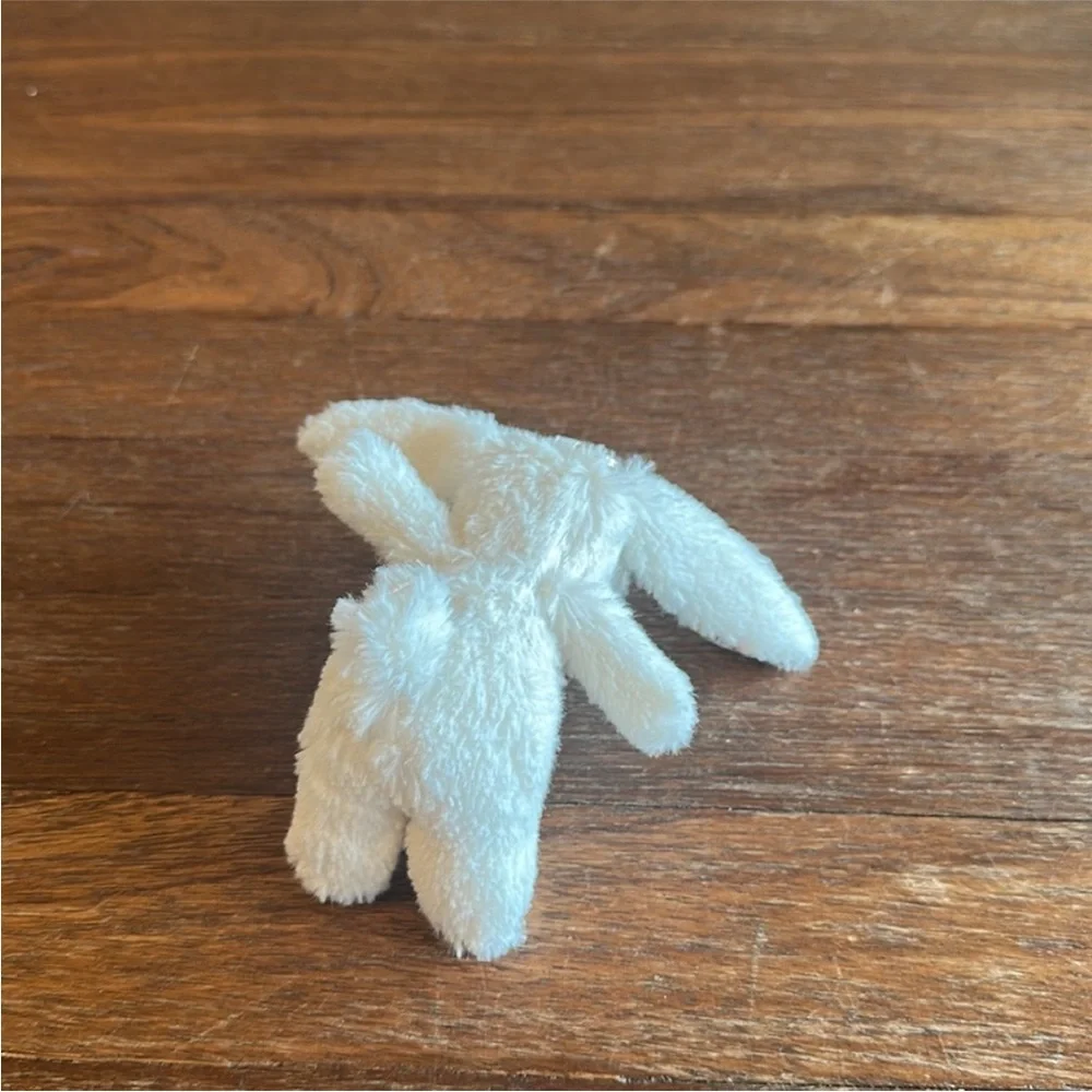 White Bunny Plush Keychain Rabbit Bag Charm Cute Kawaii Gifts Backpack Accessory
